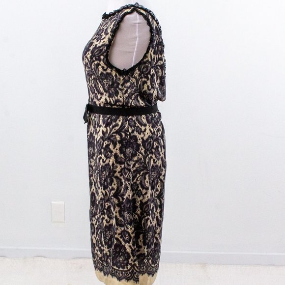 Moschino L Silk Reversible Lace Print Midi Dress - Picture 7 of 16